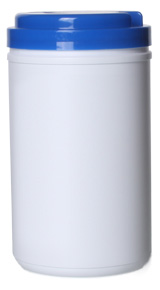 85OZ WHITE CANISTER-TOWEL WIPE SNPT ROUND HDPE WITH 120MM NECK