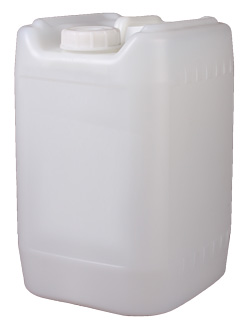 20LITER WHITE TIGHTHEAD RECTANGULAR HDPE WITH 70MM NECK
