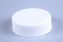 33MM WHITE RIB SIDE / SMOOTH TOP PP CONTINUOUS THREAD (CT) CAP