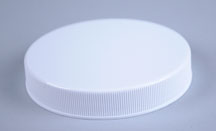63MM WHITE RIB SIDE / SMOOTH TOP PP CONTINUOUS THREAD (CT) CAP