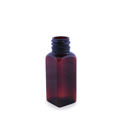 1OZ RED FRENCH SQUARE PET WITH 20-410 NECK FINISH