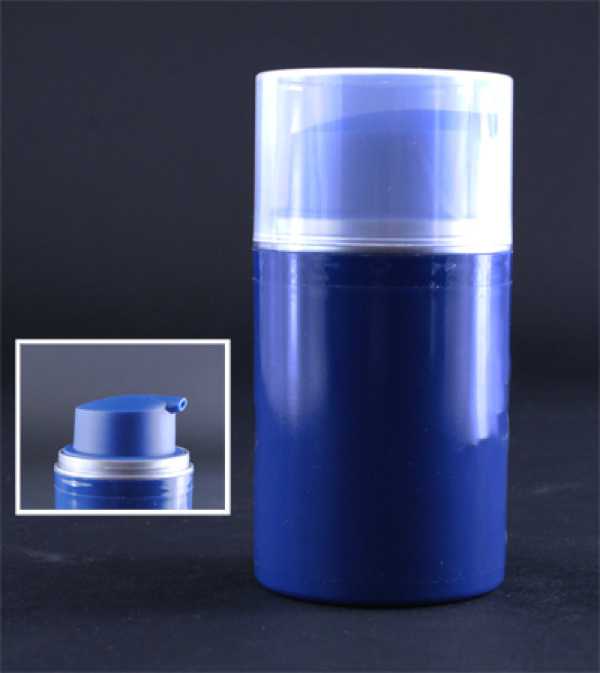 50ML CLEAR AIRLESS WITH CLEAR OVERCAP ROUND PP