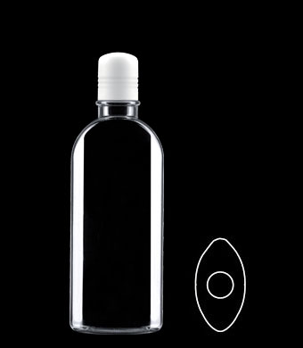 200ML TALL FLAT OVAL PETG WITH 24-410 NECK FINISH