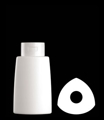 250ML DUMPY TRIANGULAR OVAL HDPE WITH 22MM NECK