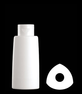 250ML TRIANGULAR OVAL HDPE WITH 22MM NECK