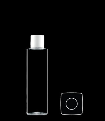 200ML TALL SQUARE PET WITH 24-415 NECK FINISH