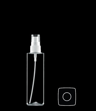 150ML TALL SQUARE PET WITH 20-410 NECK FINISH