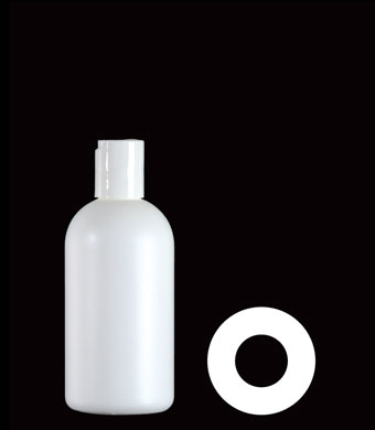 300ML FLAT BASE BOSTON ROUND HDPE WITH 24-410 NECK FINISH