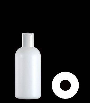 250ML FLAT BASED BOSTON ROUND HDPE WITH 24-410 NECK FINISH