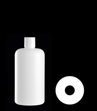 500ML FLAT BASED BOSTON ROUND HDPE WITH 24-415 NECK FINISH