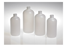 16OZ AMBER PERSONAL CARE BOSTON ROUND HDPE WITH 24-415 NECK FINISH