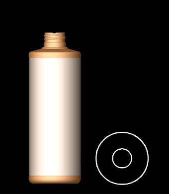 500ML TUBULAR ROUND PET WITH 28-410 NECK FINISH
