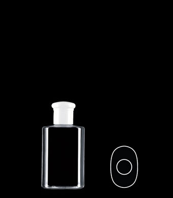 50ML GRAPHITE OVAL PET WITH 20MM NECK