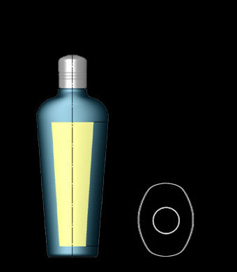 250ML TALL TAPERED OVAL HDPE WITH 24MM NECK