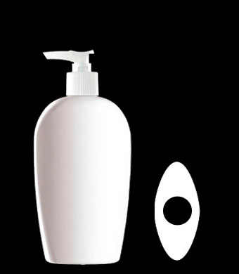 387ML ALMOND OVAL HDPE WITH 28-410 NECK FINISH