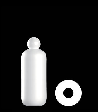350ML BOSTON ROUND HDPE WITH 24-410 NECK FINISH