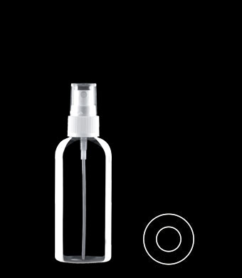 100ML FLAT BASE BOSTON ROUND PET WITH 20-410 NECK FINISH