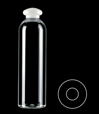 400ML TALL BOSTON ROUND PET WITH 24-410 NECK FINISH