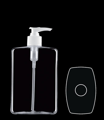 500ML RECTANGULAR PET WITH 24-410 NECK FINISH