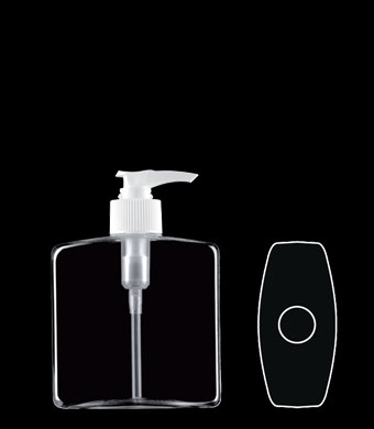 250ML RECTANGULAR PET WITH 24-410 NECK FINISH