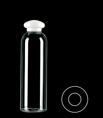 250ML TALL BOSTON ROUND PET WITH 24-410 NECK FINISH
