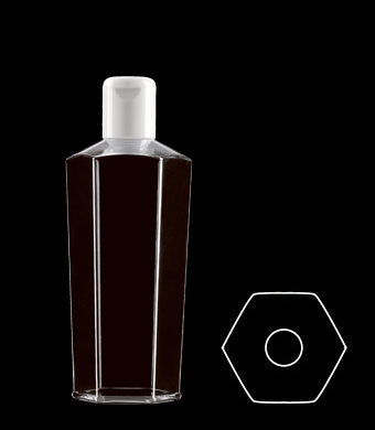 300ML HEXAGONAL OVAL PETG WITH 24-410 NECK FINISH