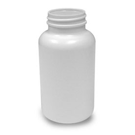 300CC WHITE HDPE S-PACKER ROUND WITH 45-400 NECK FINISH