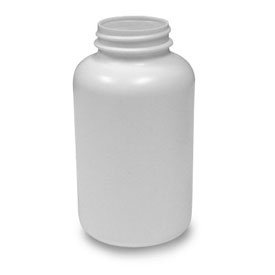 500CC WHITE S-PACKER ROUND HDPE WITH 45-400 NECK FINISH