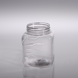 16 oz. Clear Square PET Plastic Jar (63-400)