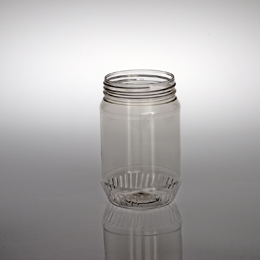 18OZ NATURAL BOTTOM SCALLOP ROUND PET WITH 70MM NECK