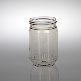 28OZ WHITE BOTTOM SCALLOP ROUND PET WITH 83MM NECK