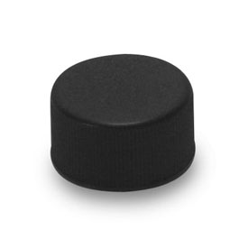 24-414 BLACK PP RIB SIDE MATTE TOP PLASTIC CT CAP