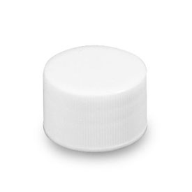 28-410 WHITE RIB SIDE MATTE TOP PLASTIC CT CAP