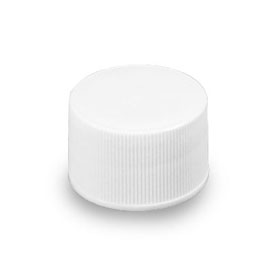 28-410 WHITE RIB SIDE MATTE TOP DEEP SKIRT PLASTIC CT CAP