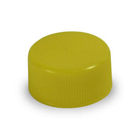 28MM YELLOW RIB SIDE MATTE TOP PLASTIC CT CAP