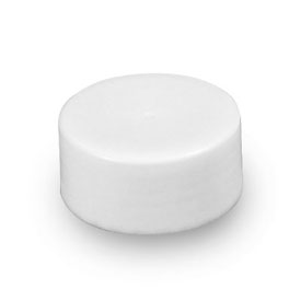 38MM WHITE SMOOTH SIDE SMOOTH TOP DEEP SKIRT PLASTIC CT CAP