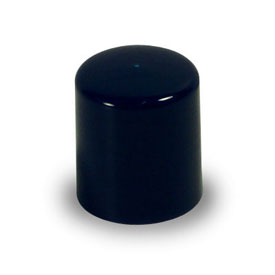 15MM SPECIAL BLACK SMOOTH SIDE SMOOTH TOP DEEP SKIRT PLASTIC CT CAP