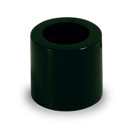 24-415 BLACK SMOOTH SIDE SMOOTH TOP PLASTIC CT CAP WITH HOLE