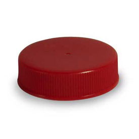 38-400 RED RIB SIDE MATTE TOP PLASTIC CT CAP