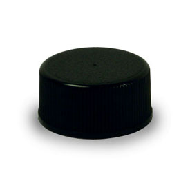 20-400 BLACK RIB SIDE MATTE TOP PLASTIC CT CAP WITH CONE LINER