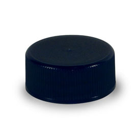 24-400 BLACK RIB SIDE MATTE TOP PLASTIC CT CAP