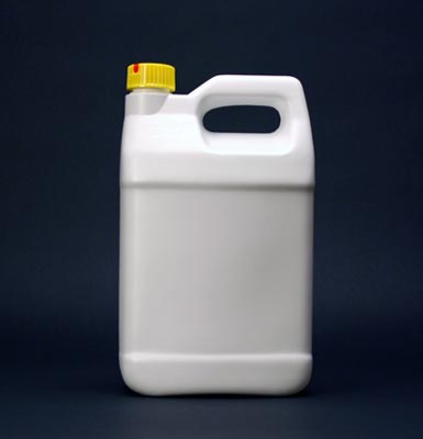 128OZ WHITE F-STYLE ROUND HDPE WITH 38MM NECK