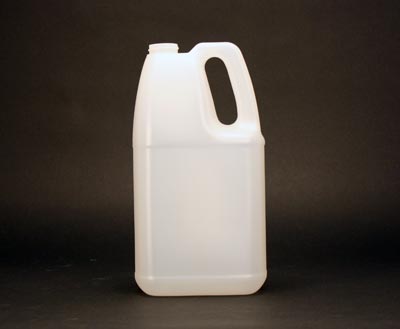 128OZ WHITE F-STYLE SLANT HANDLE ROUND HDPE WITH 63-400 NECK FINISH