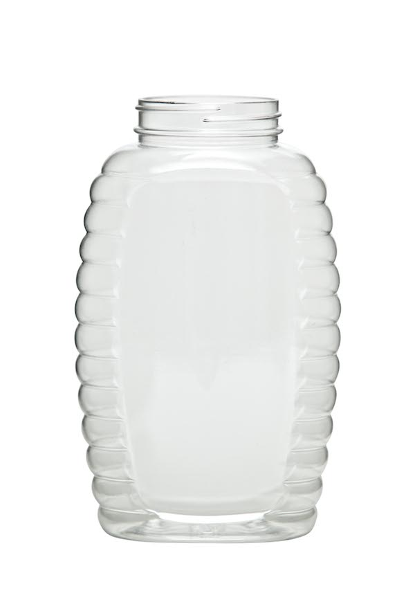 1LBS CLEAR PET HONEY OVAL PETG WITH 48-400 NECK FINISH