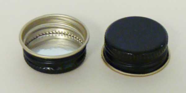 24-400 WHITE THREADS, KNURLS, & CURL TIN-PLATE STEEL METAL CONTINUOUS THREAD (CT) CAP WITH PULP ALUMINUM LINER