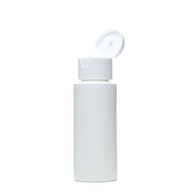 2OZ WHITE CYLINDER ROUND PLASTIC BOTTLE - 24-410 NECK-detail image