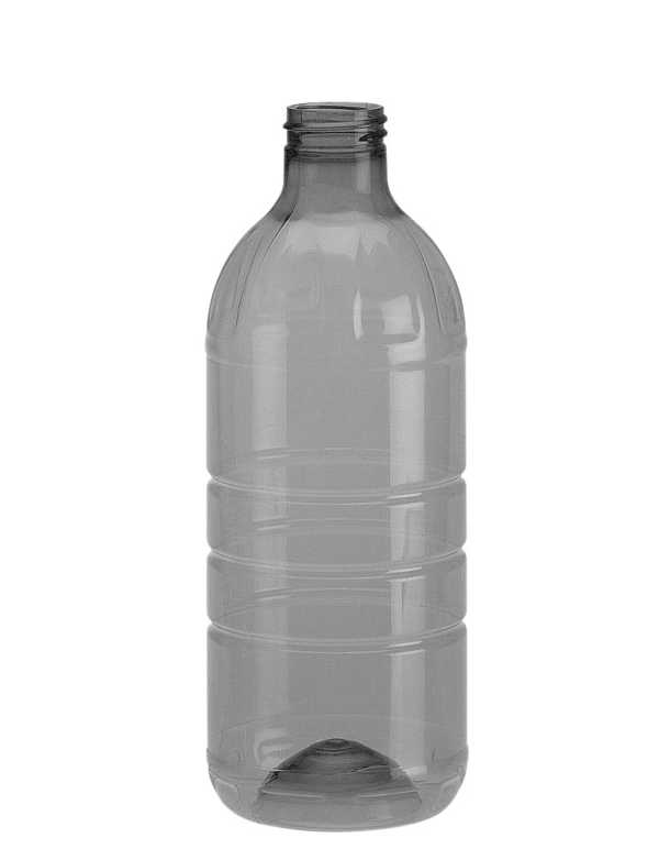 500ML NATURAL RIBBED ROUND PET WITH 33-400 NECK FINISH