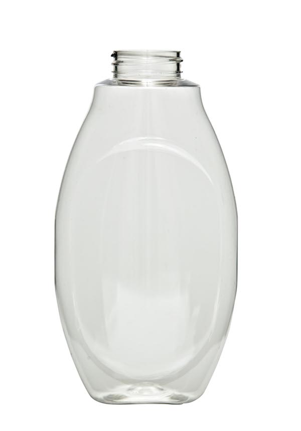 18OZ CLEAR INVERTED SQUEEZE DRESSING OBLONG PET WITH 38-400 NECK FINISH