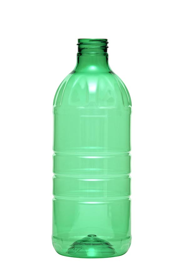 750ML NATURAL RIBBED ROUND PET WITH 33-400 NECK FINISH