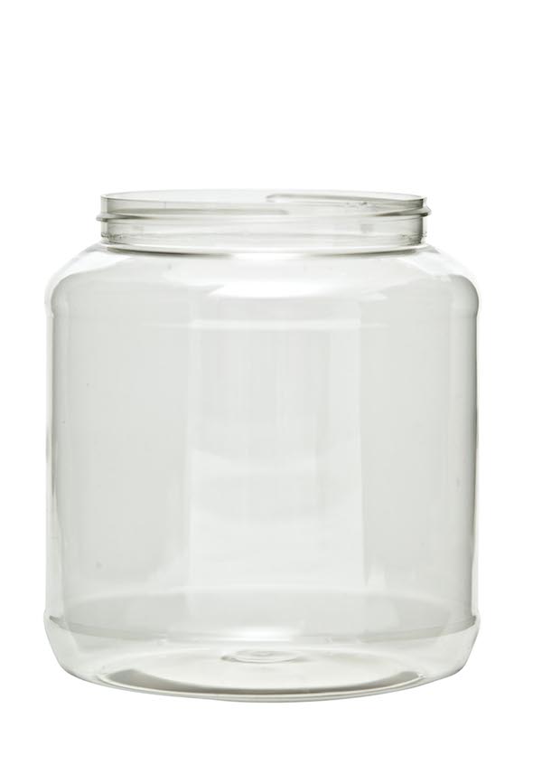 2LITER CLEAR WIDE MOUTH LABEL PANEL ROUND PET WITH 110-400 NECK FINISH